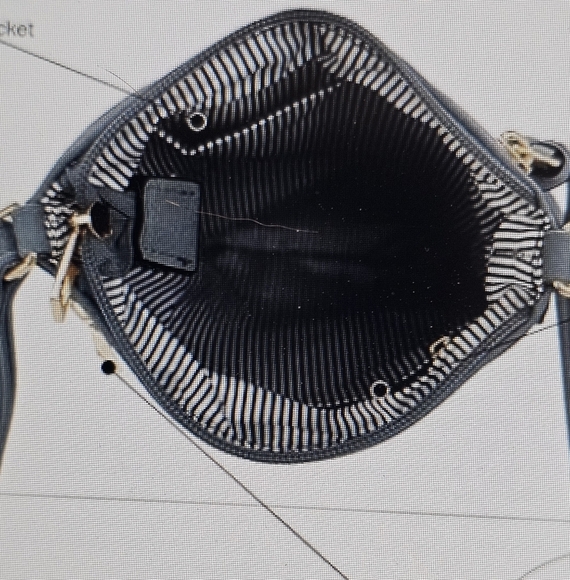 NWOT Deluxity Multi Pocket Double Zipper Blue Gray Crossbody Bag - Picture 5 of 9